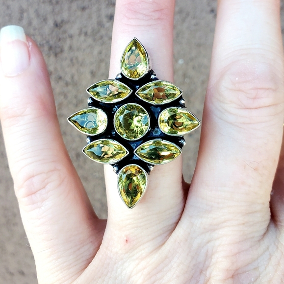 New Citrine 925 Silver Statement Ring. - Picture 5 of 8